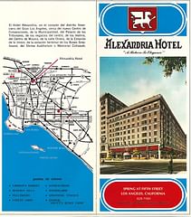 Alexandria Hotel brochure, front cover and map