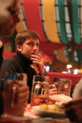 alexey contemplates the beer