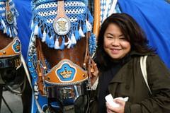 celia with a hofbrauhaus horse