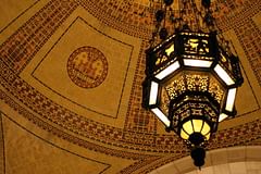 chandelier and tilework in the rotunda