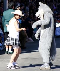 cheer girl and east los angeles huskie