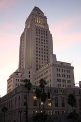 city hall at sunset