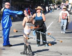 flaming hula hoop girl
