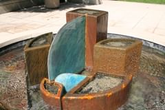 fountain in maguire gardens, close up