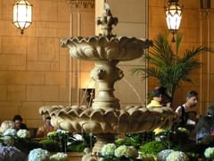 fountain in rendezvous court at biltmore hotel