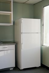 fridge and painted wall