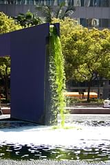 green water in the pershing square fountain