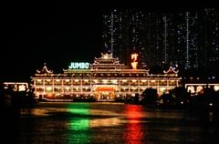 jumbo floating restaurant at night