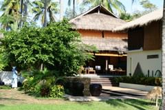 koyao island resort, bar and koi pond