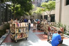used book sale in flora thornton courtyard