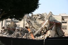 wreckage of the old caltrans building