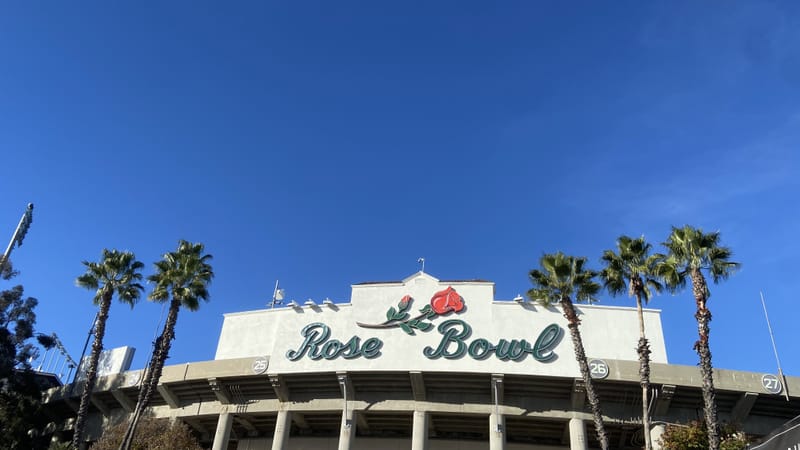 A clear sky above the Rose Bowl in Pasadena.