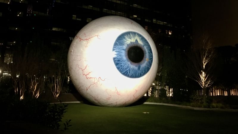 A statue of a giant eyeball in Dallas, Texas.