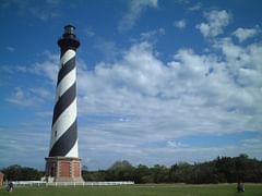 The lighthouse at Cape Hatteras in North Carolina.
